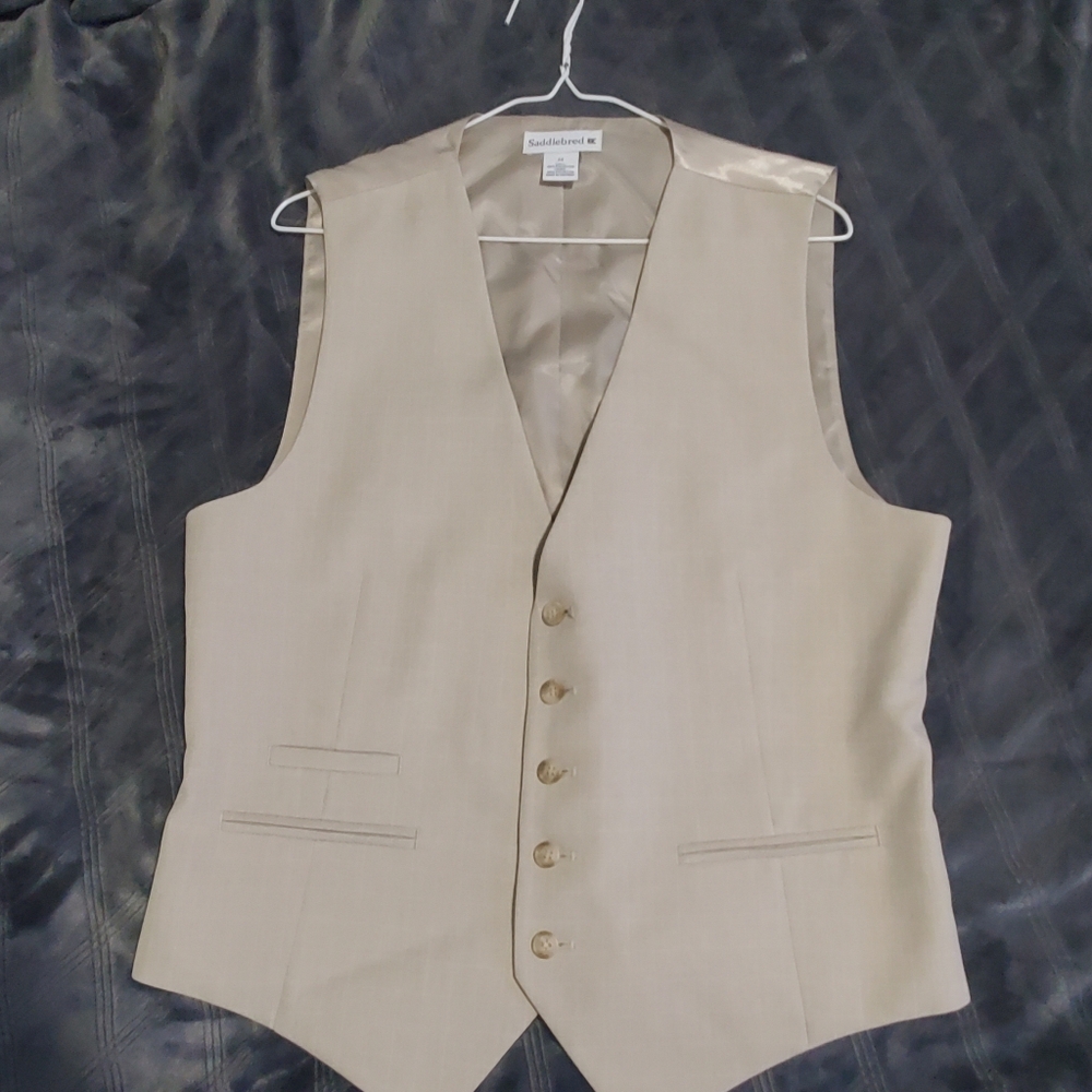 Saddlebred Men's Beige Suit Vest